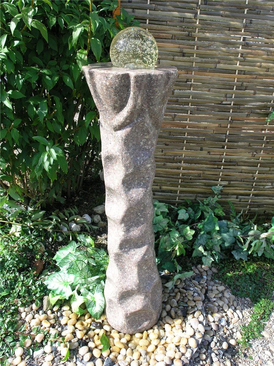 Wasserspiel SET Quellstein Säule Trandore 110cm Granit Gartenbrunnen inkl. Pumpe