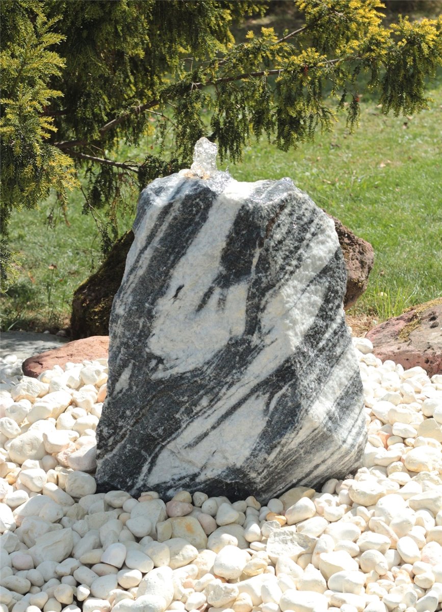 Wasserspiel SET Quellstein Marmor 66cm Gartenbrunnen Springbrunnen Komplettset