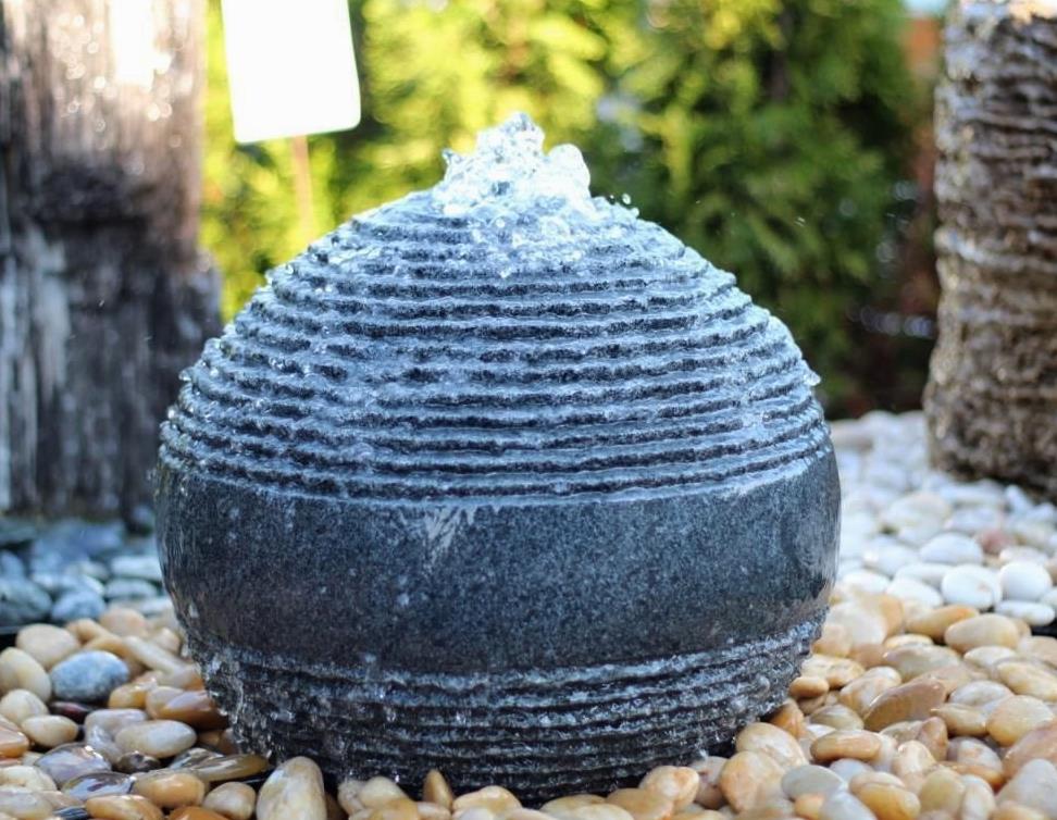 NUR ABHOLUNG! Wasserspiel SET Saturn Kugel 45 Granit Kugelbrunnen Gartenbrunnen