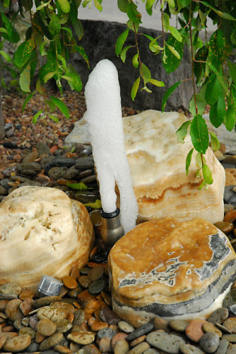 Springbrunnen SET Oase Schaumsprudler Fontäne inkl. Pumpe Becken