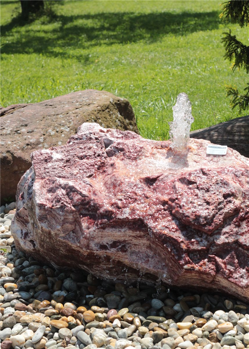 Quellstein Onyx Marmor Flamingo L90cm Gartenbrunnen Springbrunnen Komplettset