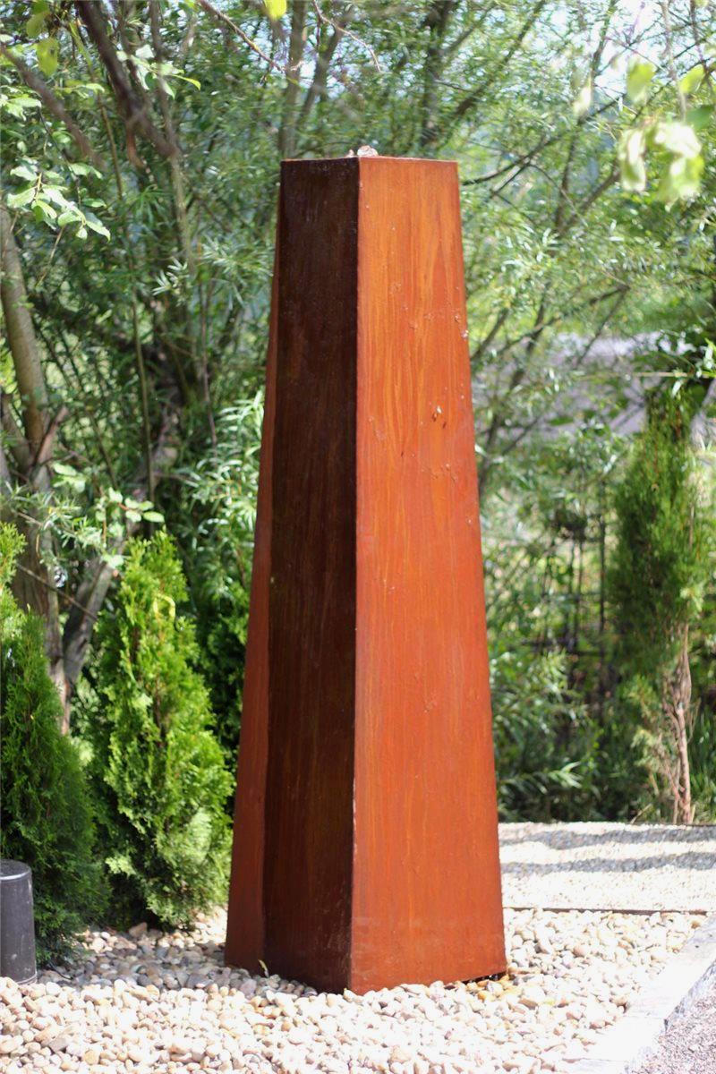Cortenstahl Konus Säule 200 Edelrost Gartenbrunnen Springbrunnen Komplettset
