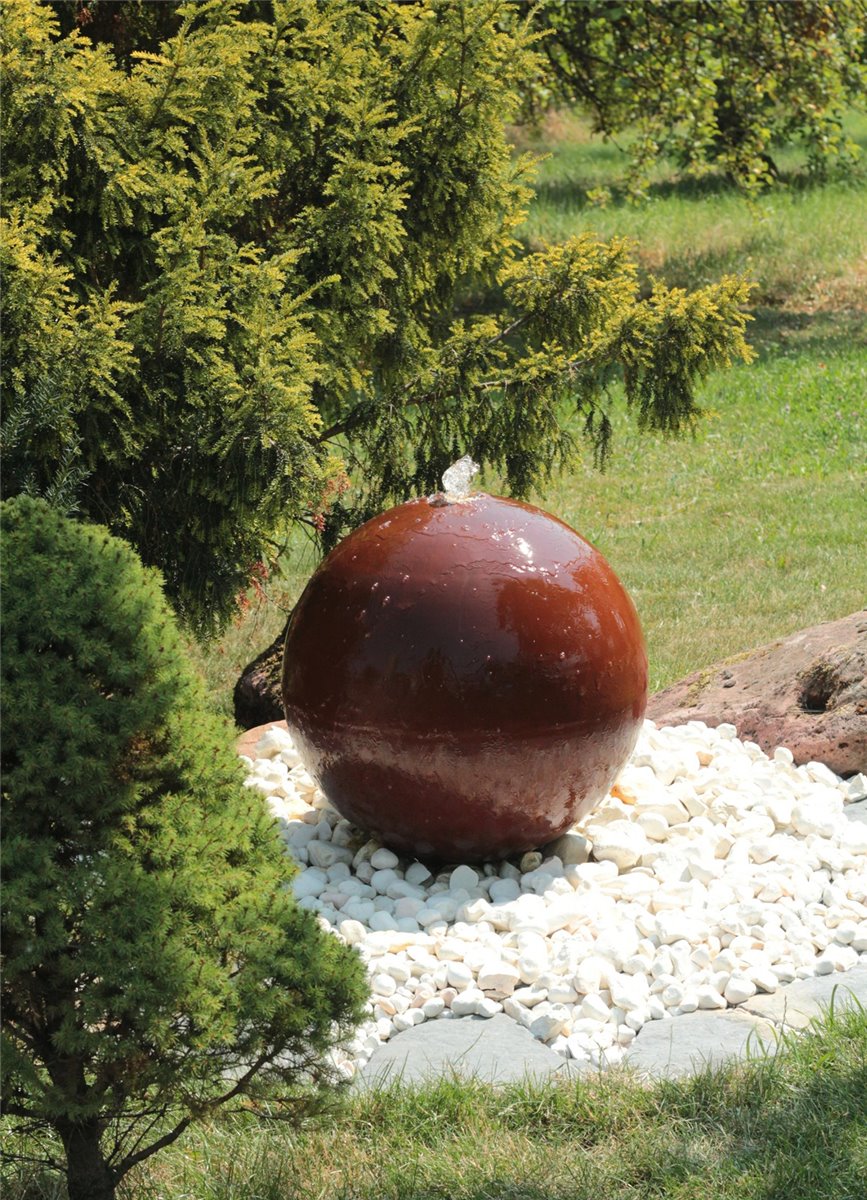 Cortenstahl Kugelbrunnen 40cm Edelrost Gartenbrunnen Springbrunnen Komplettset