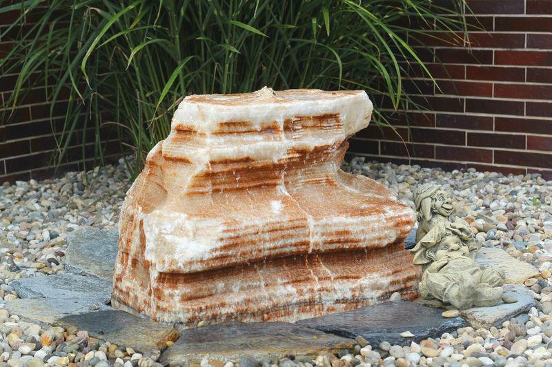 Quellstein Onyx Marmor 55cm Naturstein Gartenbrunnen Springbrunnen Komplettset