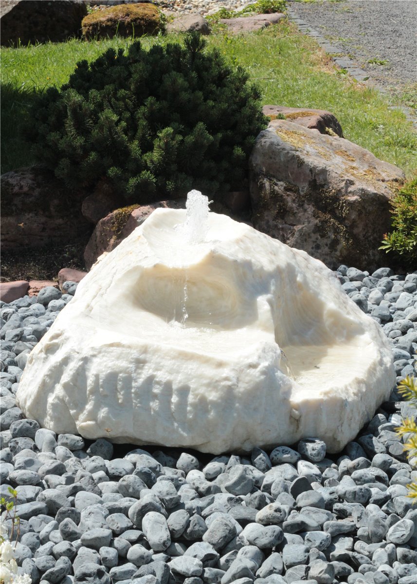 Quellstein Bachlauf Onyx Marmor L86cm mit Quellschalen Gartenbrunnen Springbrunnen