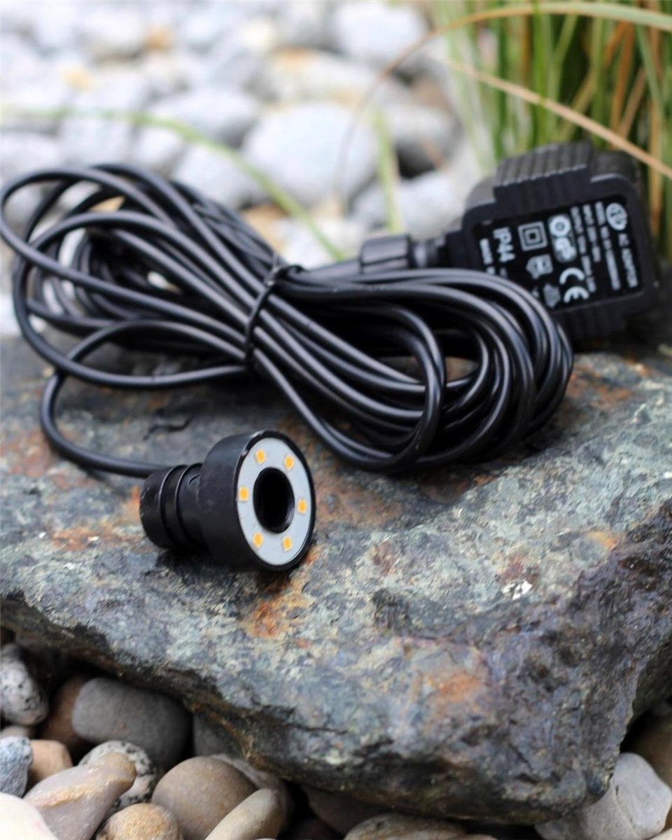 6er LED Ring warm weiß Unterwasser Beleuchtung für Quellsteine Wasserspiele