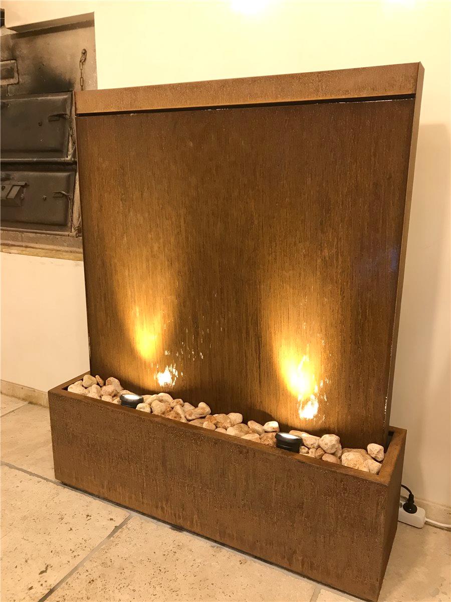 Zimmerbrunnen Cordon Wasserwand 130cm Cortenstahl Edelrost-Design