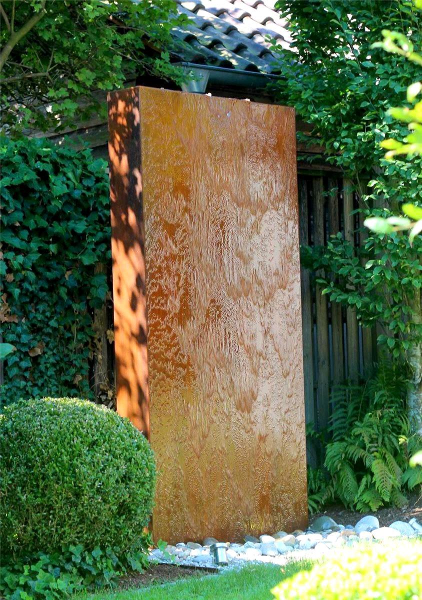 Cortenstahl Wasserwand 200cm Edelrost Gartenbrunnen Springbrunnen Komplettset