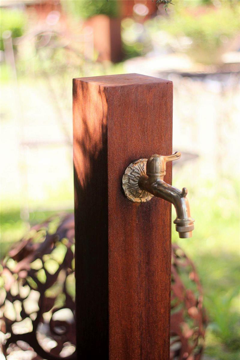 Zapfstelle Cordon 125 inkl. Wasserhahn Cortenstahl Wasserzapfstelle für Garten