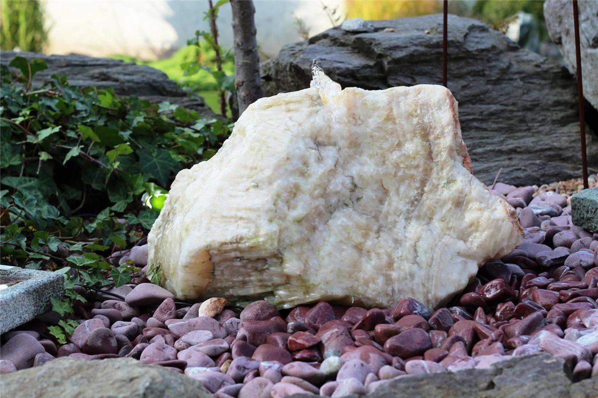 Wasserspiel SET Quellstein Onyx Marmor 40cm Gartenbrunnen inkl. Pumpe